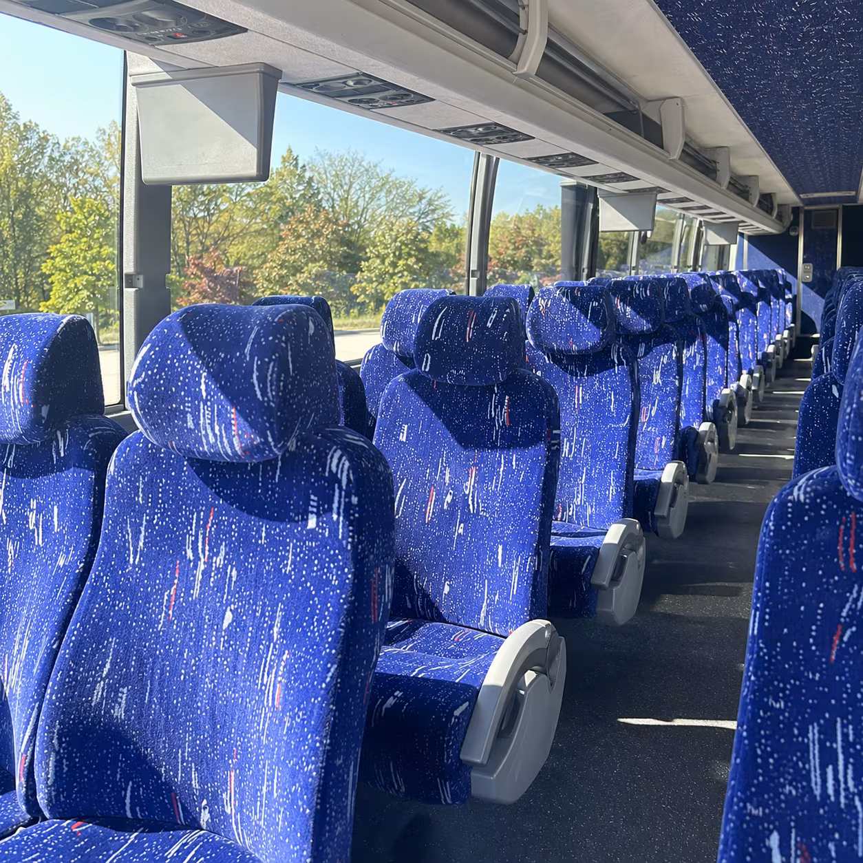 56 passenger charter bus inside