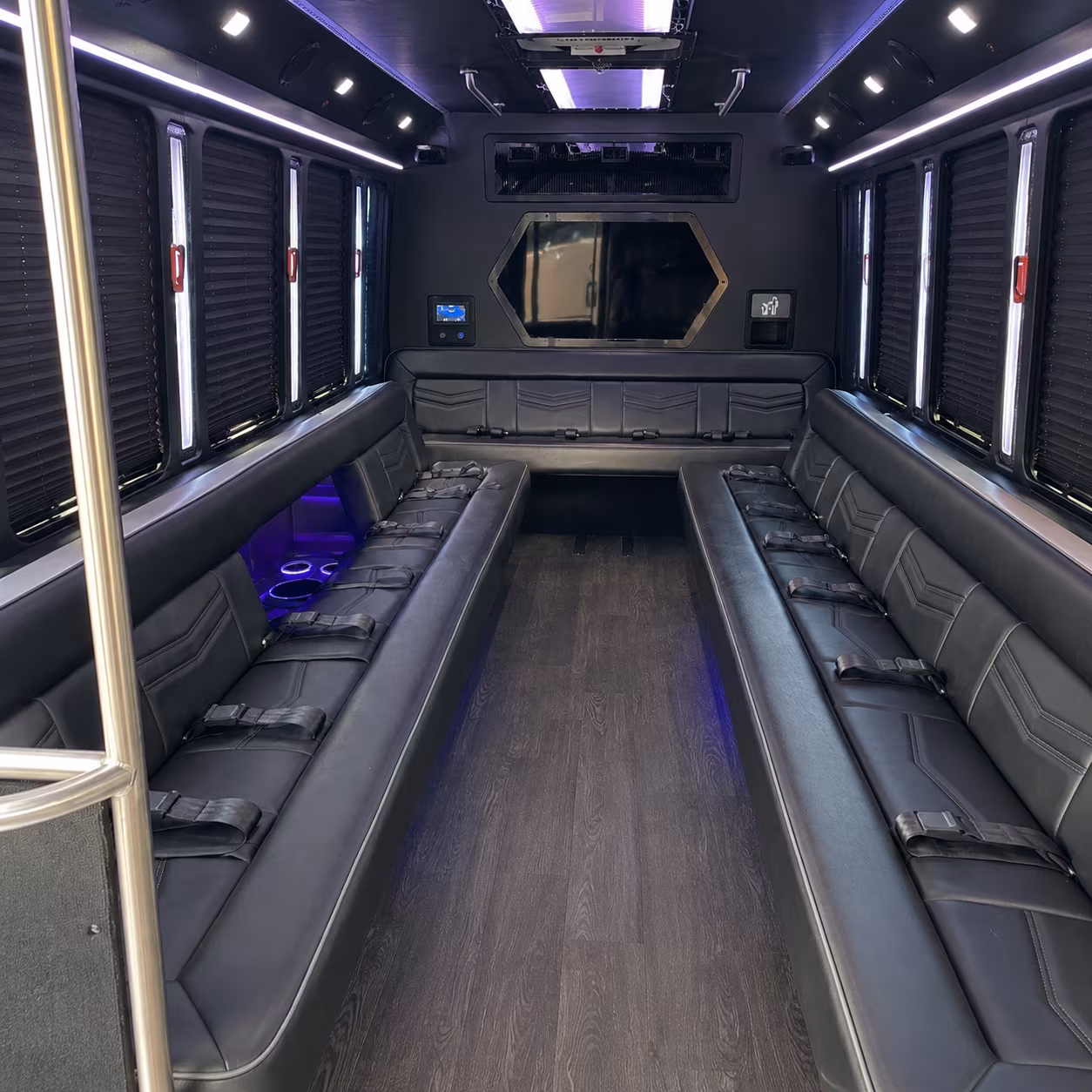 westminster 18 passenger party bus interior